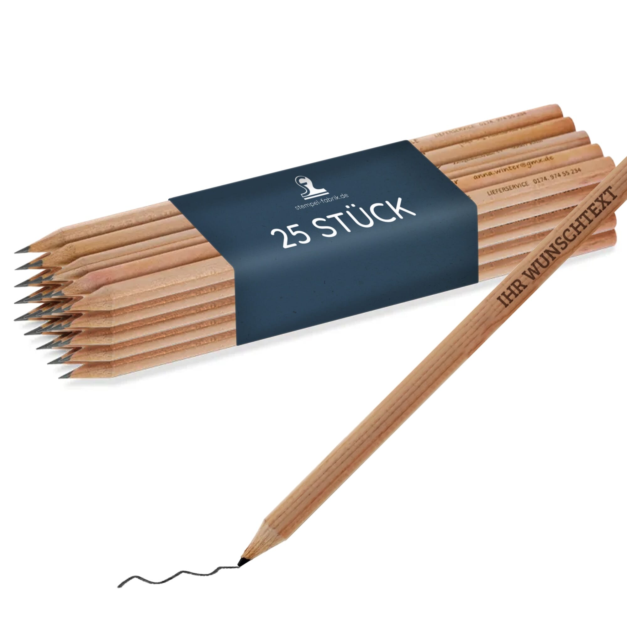 Bleistifte ab 25 Stück (Gravurmaß 80x5 mm) - kinder-druckerei.de