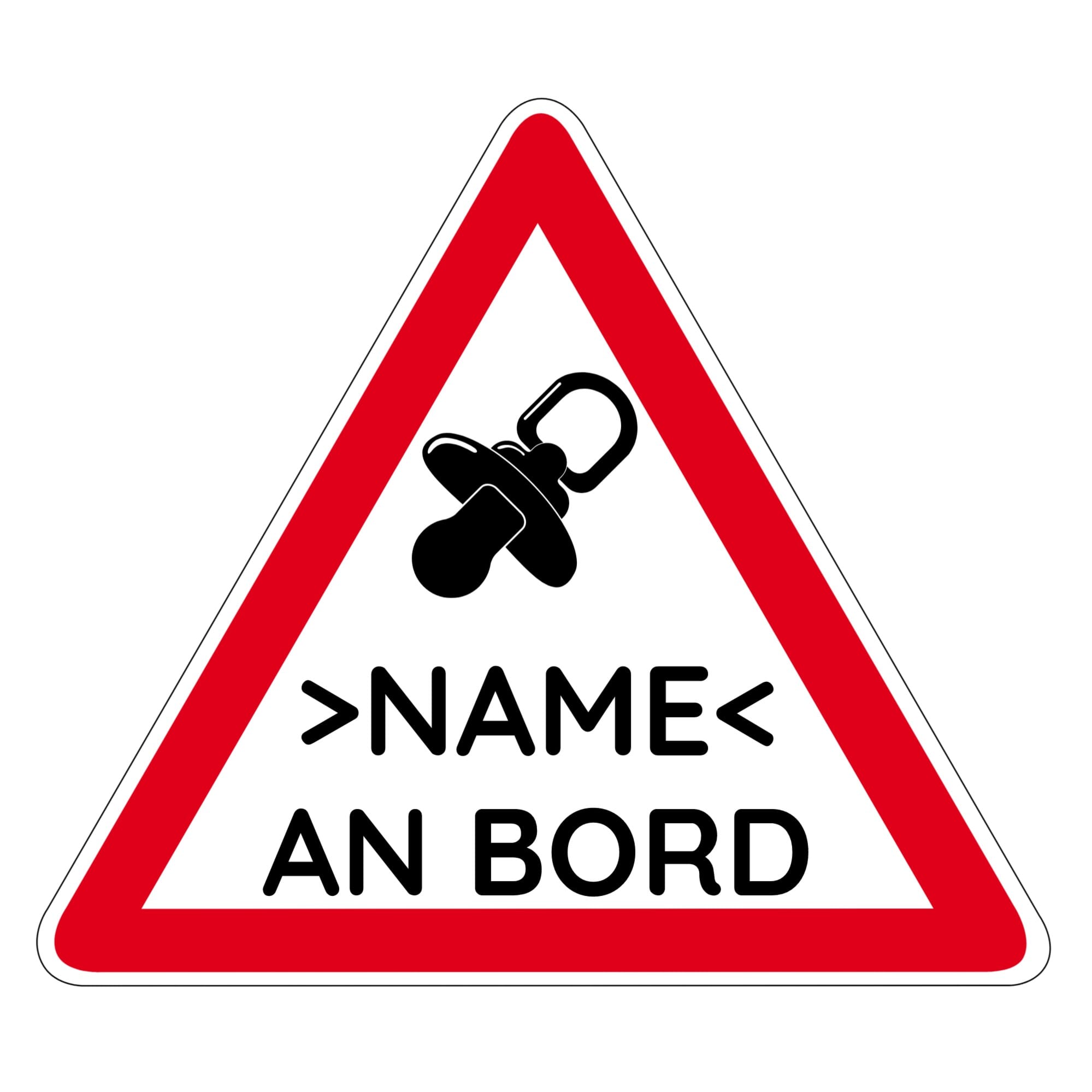 Personalisierte Autoaufkleber Baby an Bord (4 Stück 2x 120 mm 2x 45 mm) - kinder-druckerei.de