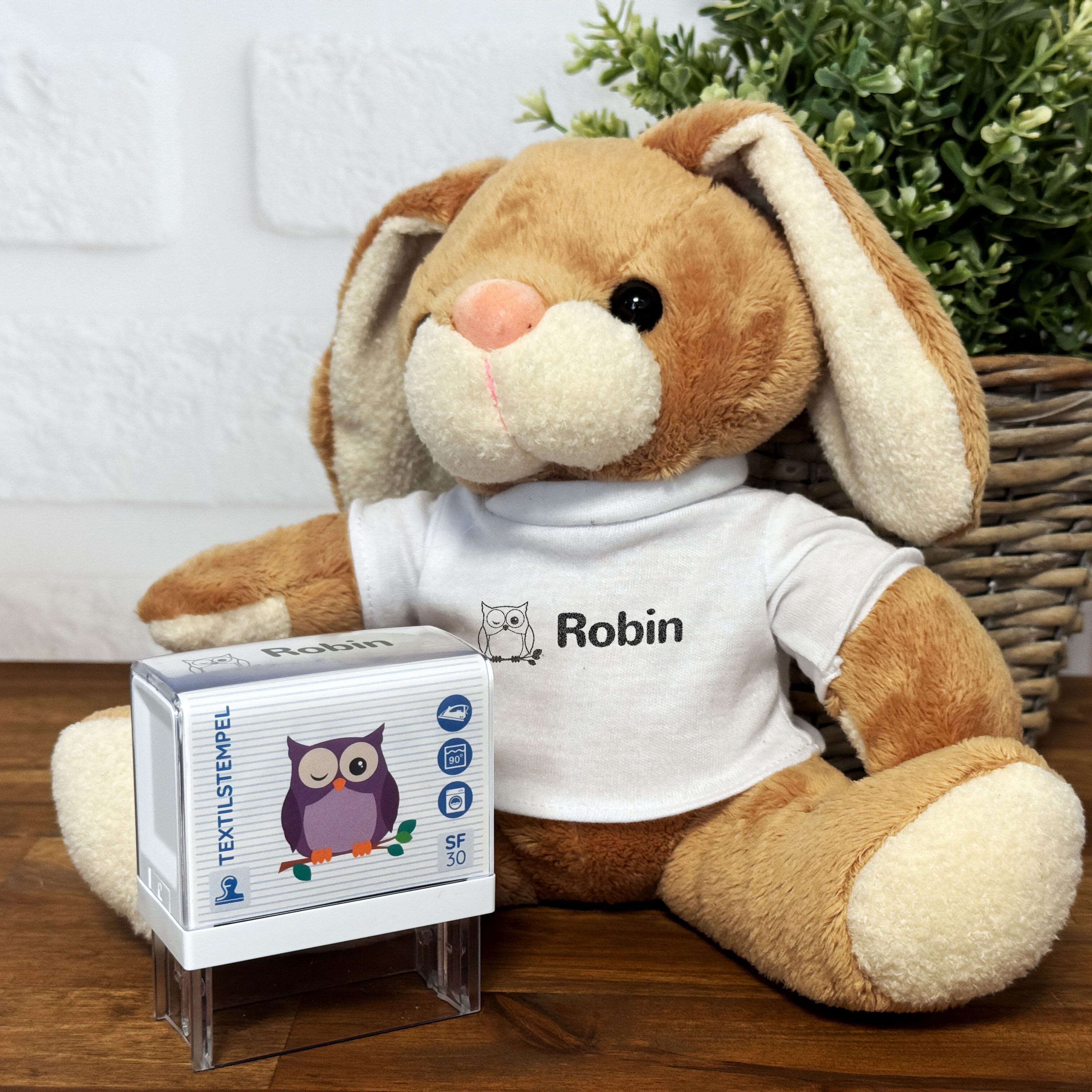 SF30 Textilstempel für Kinder mit Motiv und Personalisierung (47 x 18 mm) - kinder-druckerei.de