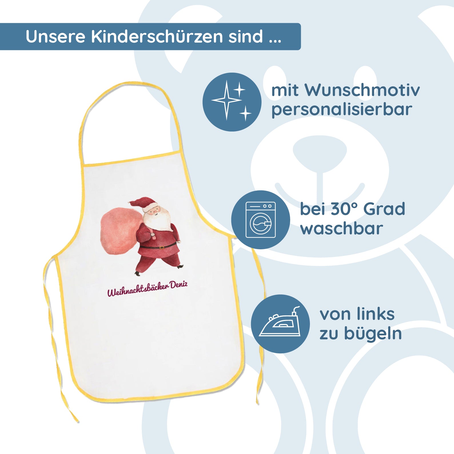Kinderschürze mit individuellem Druck - kinder-druckerei.de