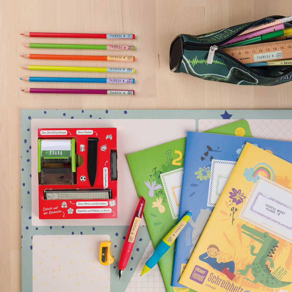 Trodat Deine Dinge School Edition DIY (zum Selbersetzen/ Typo, 37x14 mm) - kinder-druckerei.de