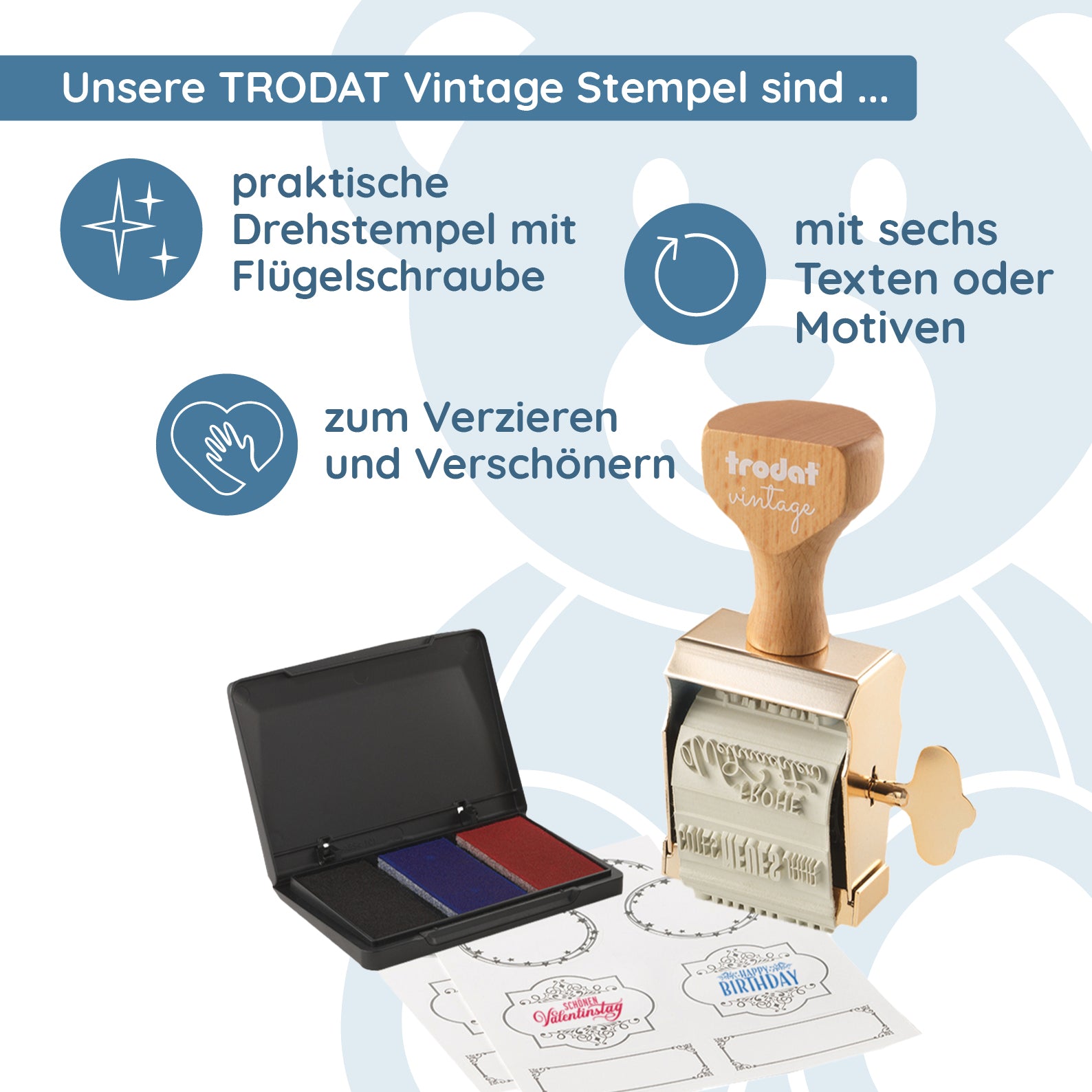 TRODAT Vintage Stempel "Besondere Anlässe" - kinder-druckerei.de