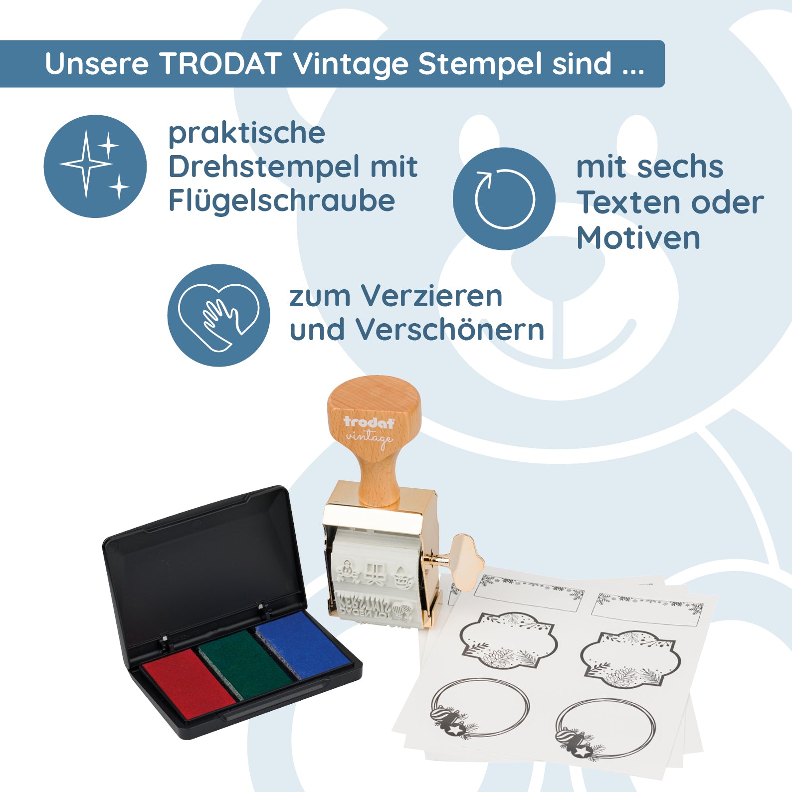 TRODAT Vintage Stempel Weihnachten "Winter Edition" - kinder-druckerei.de