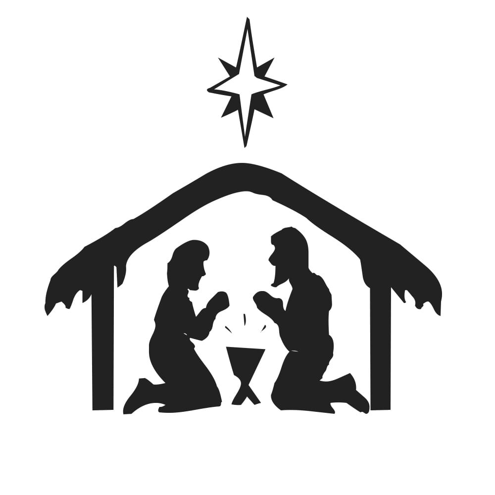 Weihnachten Holzstempel - Krippe (40x30 mm)