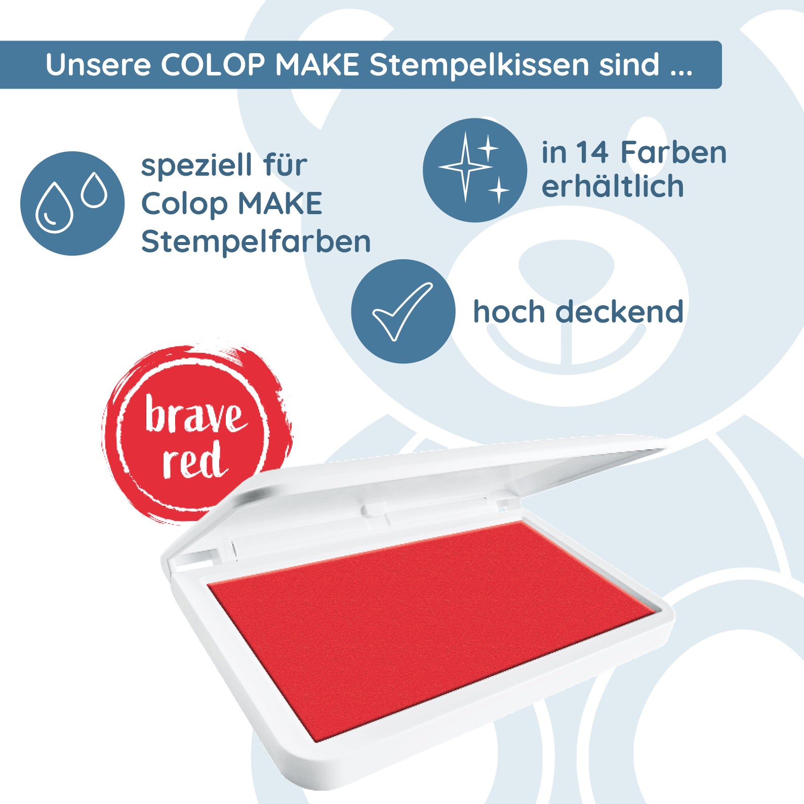 COLOP MAKE Stempelkissen rot (brave red) - kinder-druckerei.de