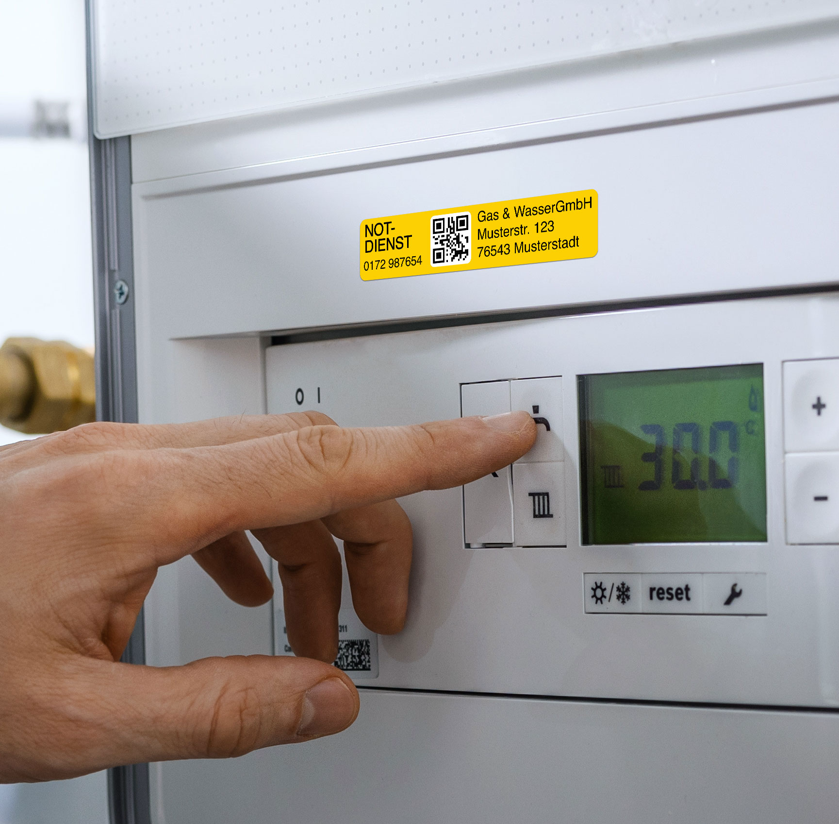 Notfallkontakt-Aufkleberset mit Name, Telefonnummer & Adresse, stark haftend, 60x13 + 30x13 mm - kinder-druckerei.de