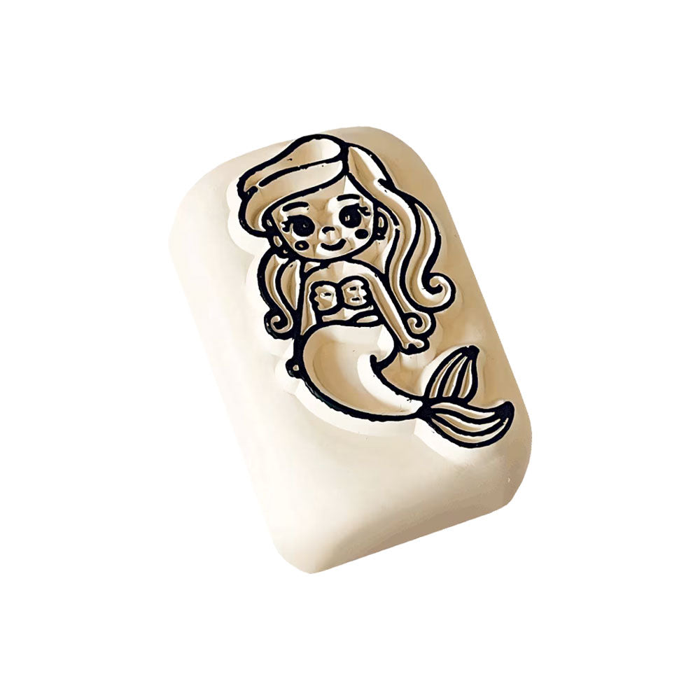 LaDot Stein - "Meerjungfrau" (2,5 x 5 cm) - Temporärer Tattoo Stempel - kinder-druckerei.de